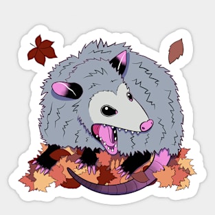 Feral Fall Opossom Sticker